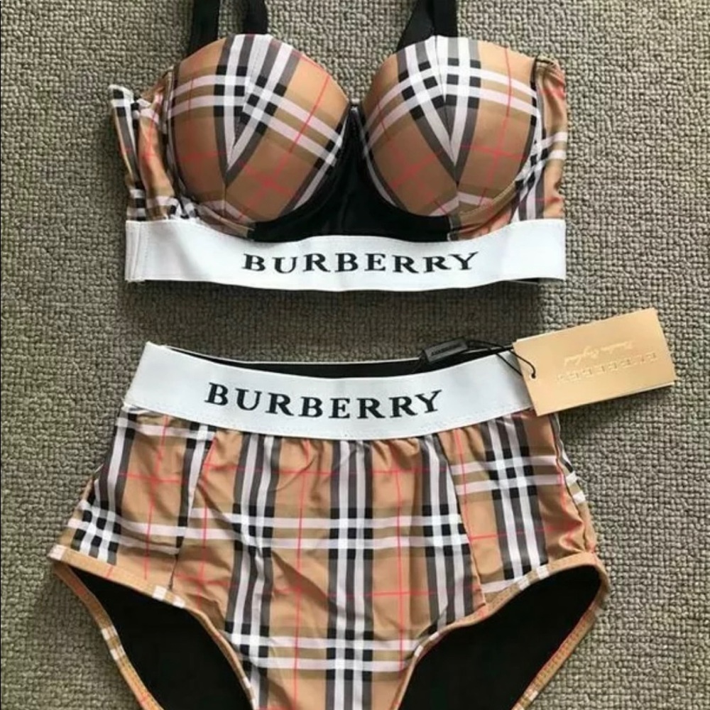 Women’s high waisted Burberry bikini NWT